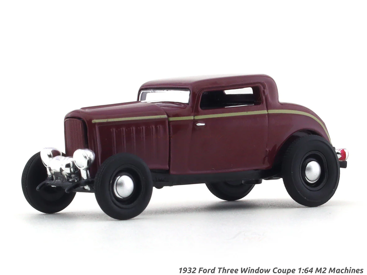 1932 Ford Three Window Coupe brown 1:64 M2 Machines diecast scale model collectible