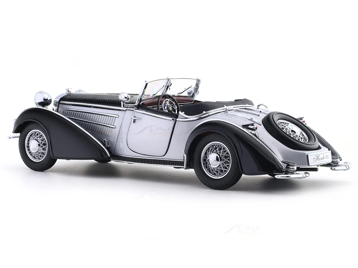 1939 Horch 855 Roadster Black & Silver 1:18 Scale Model | Sunstar Classic Luxury Diecast - Image 3