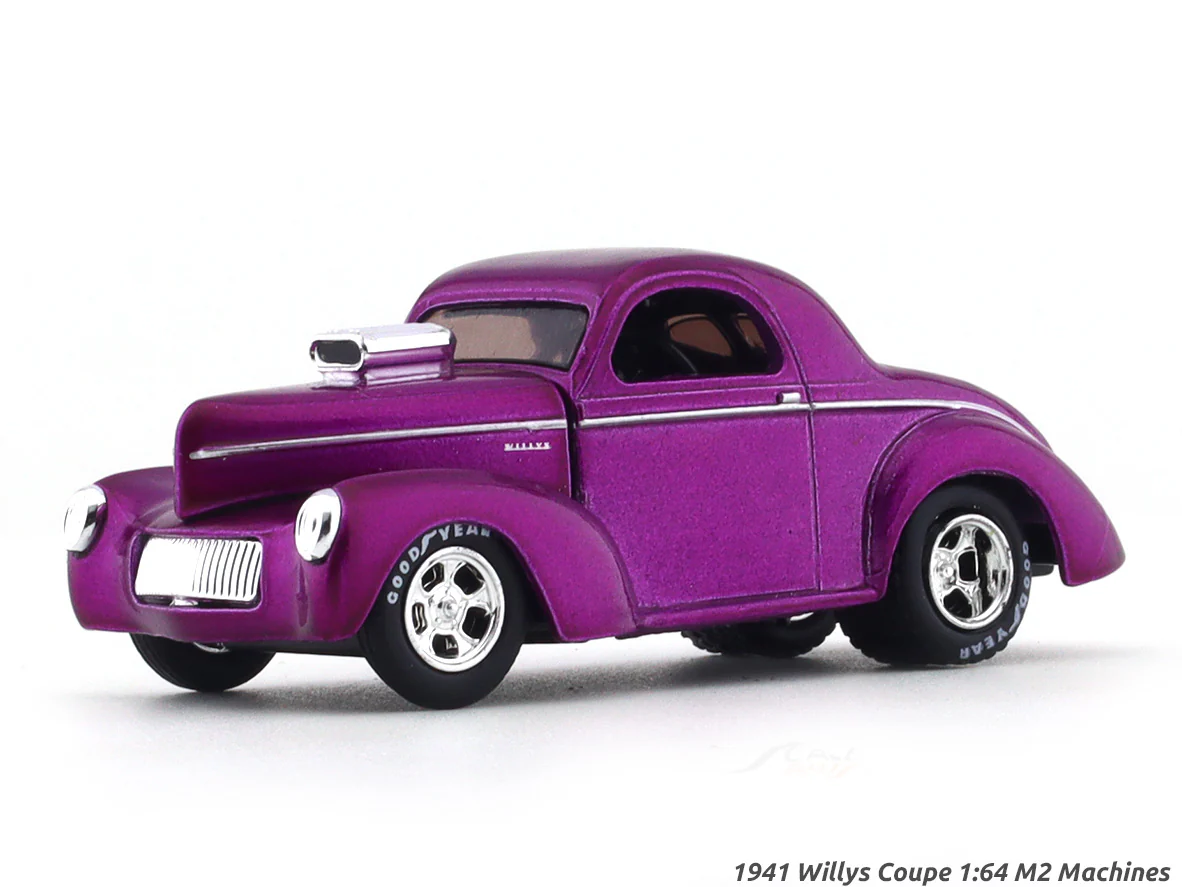1941 Willys Coupe pink 1:64 M2 Machines diecast scale model collectible