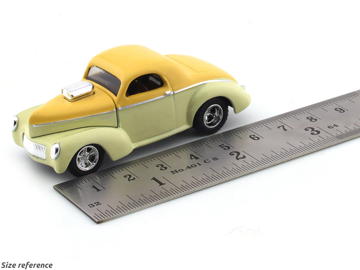 1941 Willys Coupe yellow 1:64 M2 Machines diecast scale model collectible - Image 9