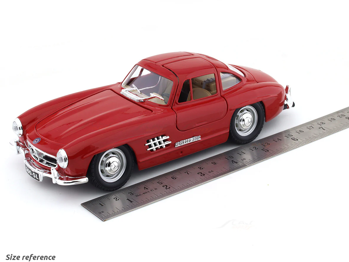 1954 Mercedes-Benz 300 SL Red 1:24 Bburago licensed diecast Scale Model car - Image 12