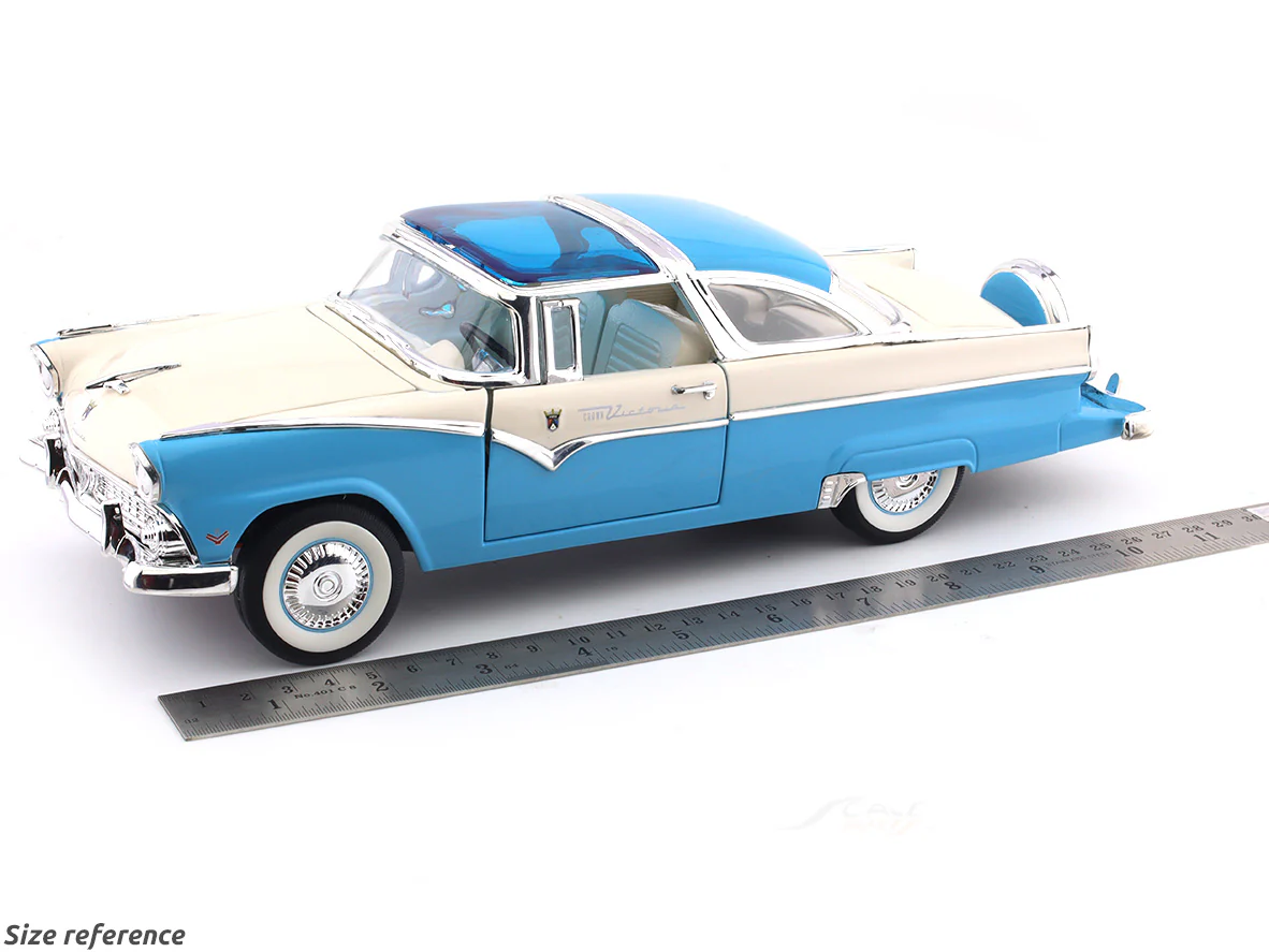 1955 Ford Crown Victoria blue 1:18 Road Signature diecast Scale Model car - Image 17