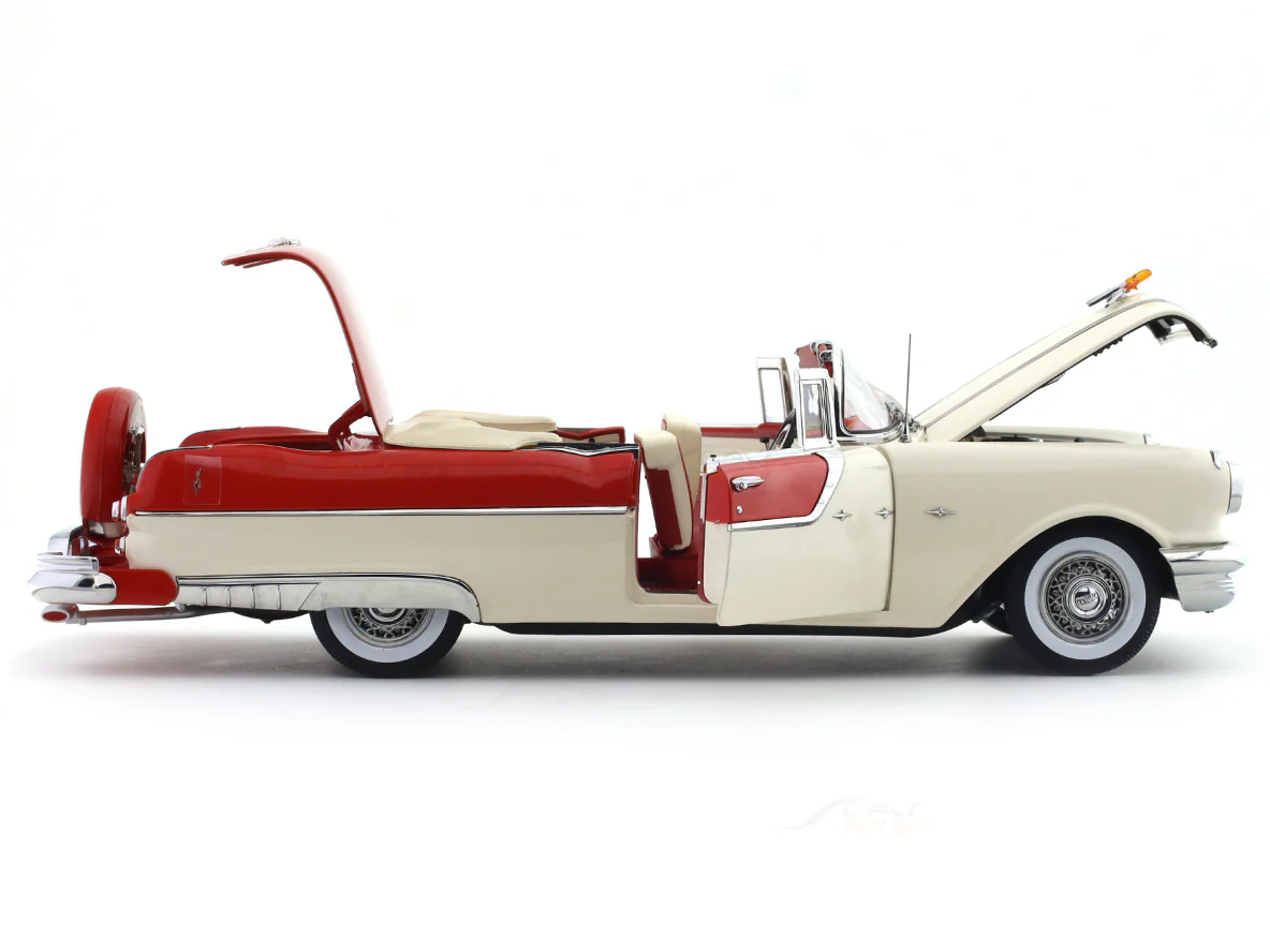 1955 Pontiac Star Chief Red & Beige 1:18 Scale Model | Sunstar Platinum Collection - Image 11