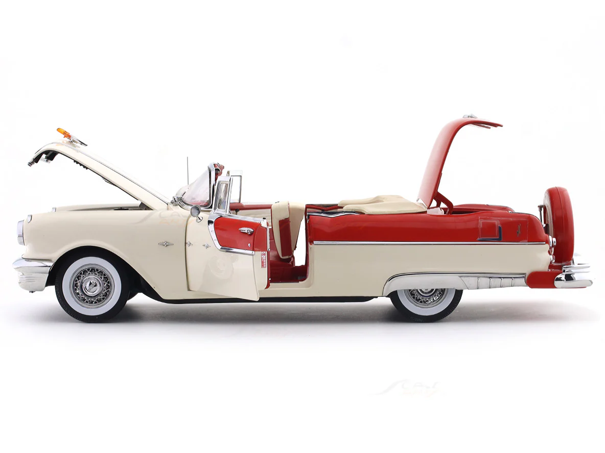 1955 Pontiac Star Chief Red & Beige 1:18 Scale Model | Sunstar Platinum Collection - Image 8