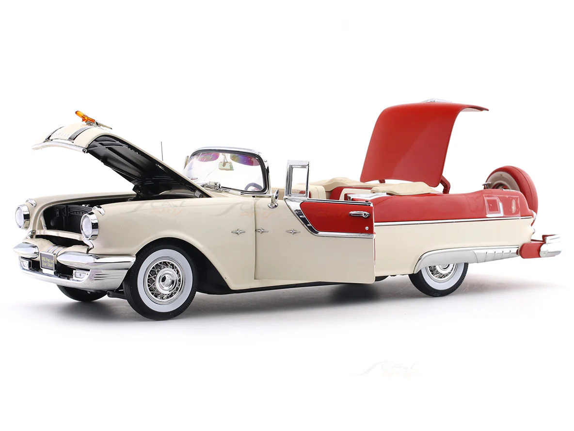 1955 Pontiac Star Chief Red & Beige 1:18 Scale Model | Sunstar Platinum Collection - Image 9
