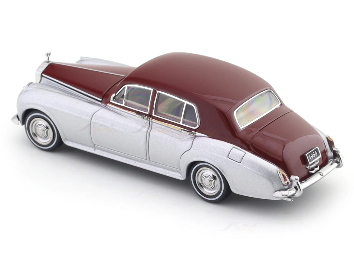 1955 Rolls-Royce Silver Cloud silver maroon 1:64 GFCC diecast scale model miniature car collectible - Image 3