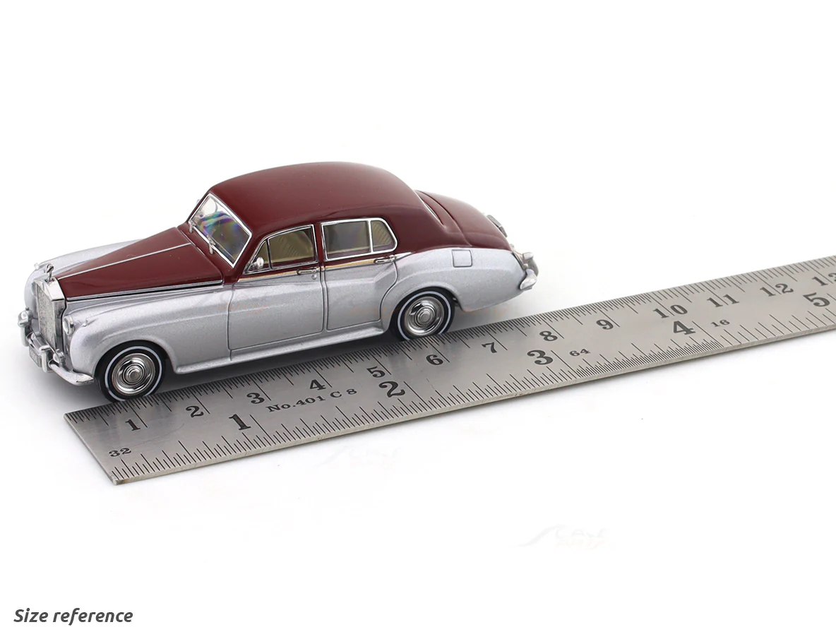 1955 Rolls-Royce Silver Cloud silver maroon 1:64 GFCC diecast scale model miniature car collectible - Image 4