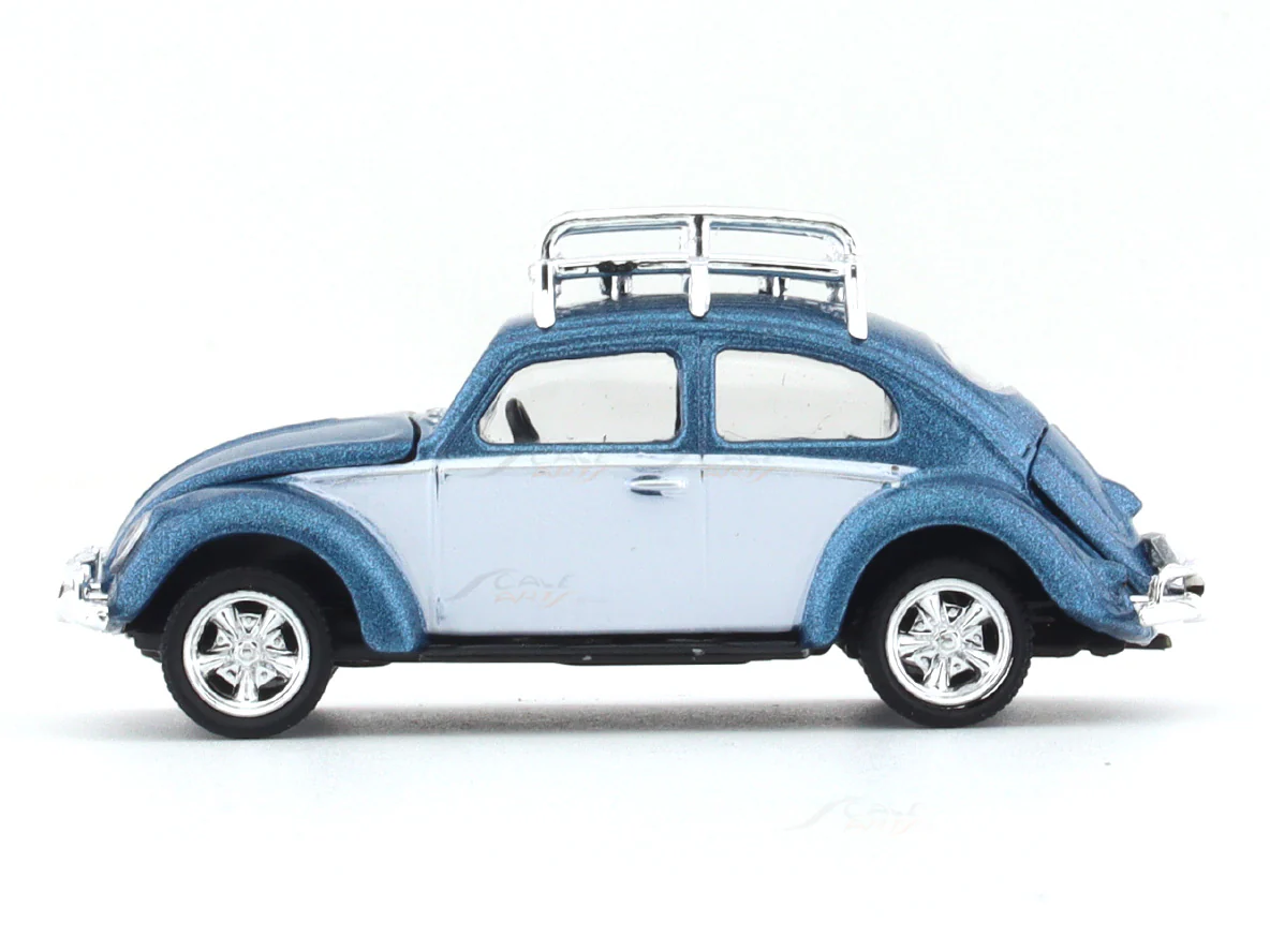 1956 Volkswagen Beetle Deluxe blue 1:64 M2 Machines diecast scale car collectible - Image 2