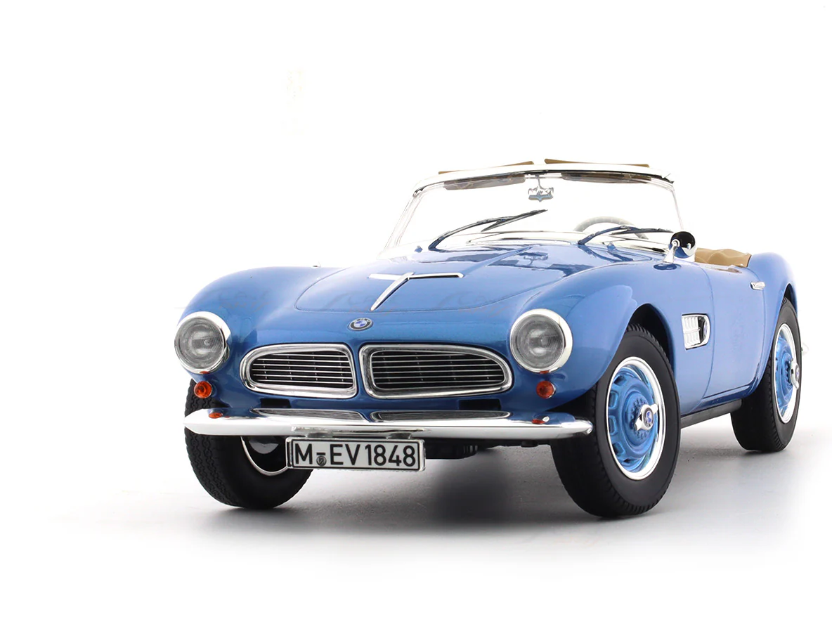 1957 BMW 507 Cabriolet blue 1:18 Norev diecast scale model car collectible - Image 7