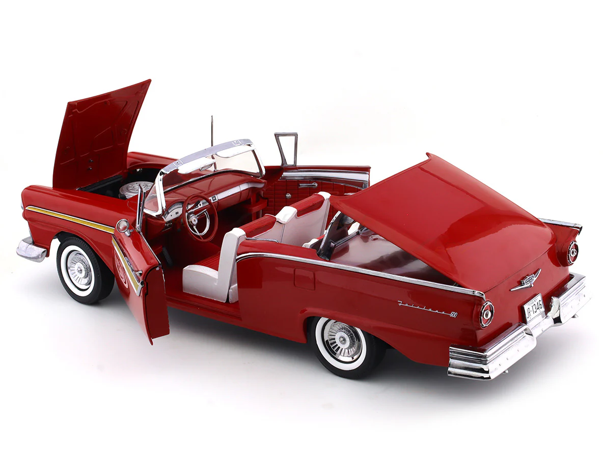 1957 Ford Fairlane 500 Skyliner red 1:18 SunStar diecast scale model car collectible - Image 16