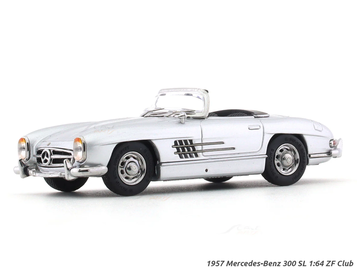 1957 Mercedes-Benz 300 SL W198 silver 1:64 ZF Club diecast scale model car collectible - Image 13