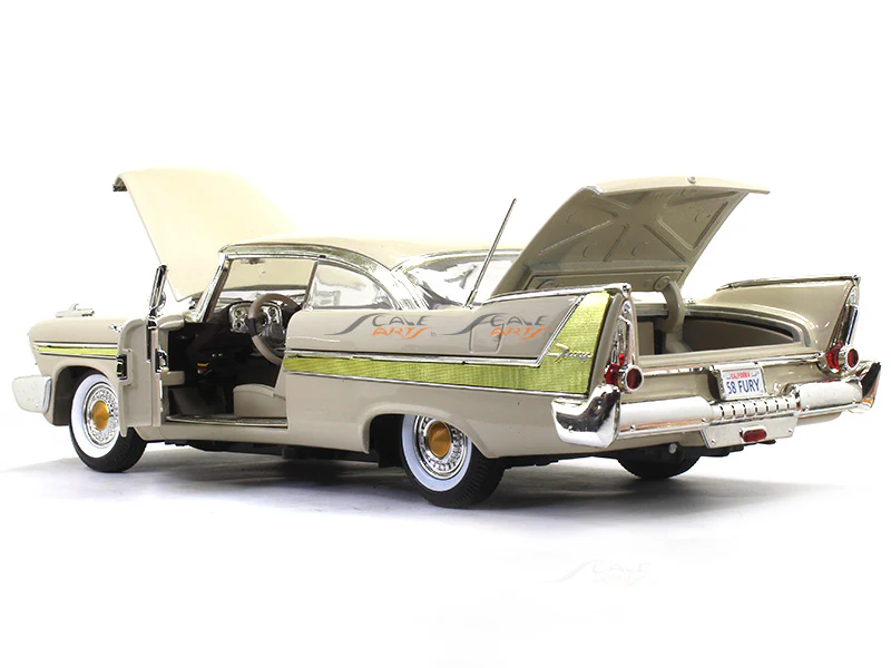 1958 Plymouth Fury beige 1:18 Motormax diecast scale model car - Image 6