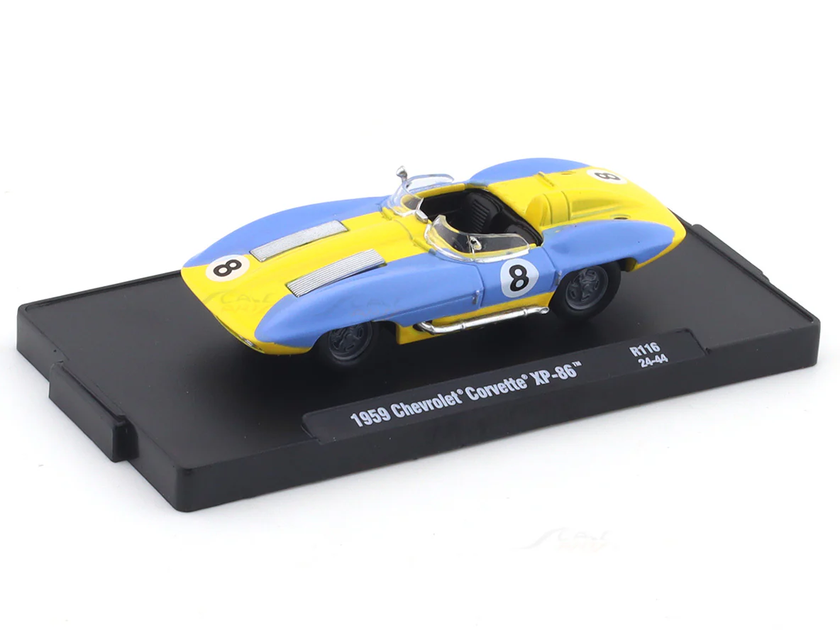 1959 Chevrolet Corvette XP-86 blue yellow 1:64 M2 Machines licensed diecast scale model car 11228-116 - Image 7