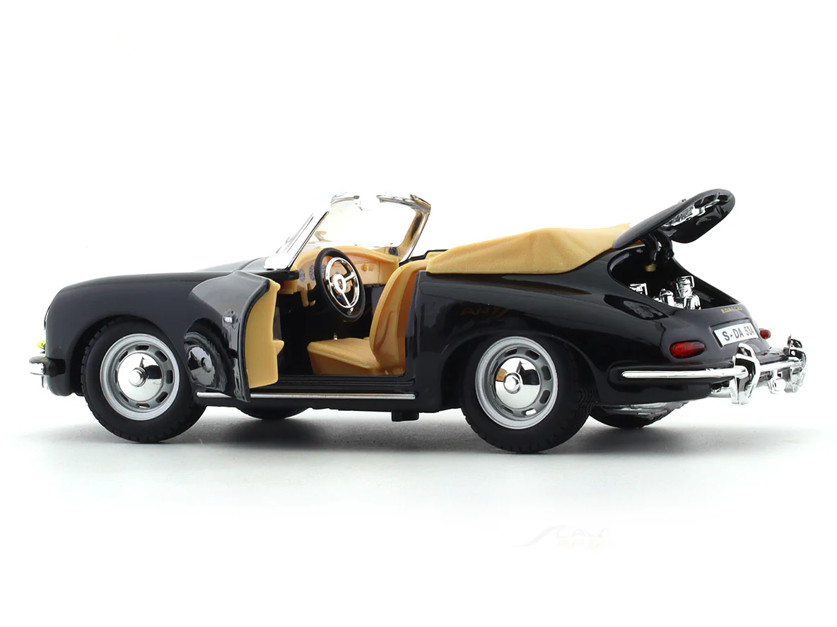 1961 Porsche 356B Cabriolet black 1:24 Bburago licensed diecast Scale Model car - Image 10