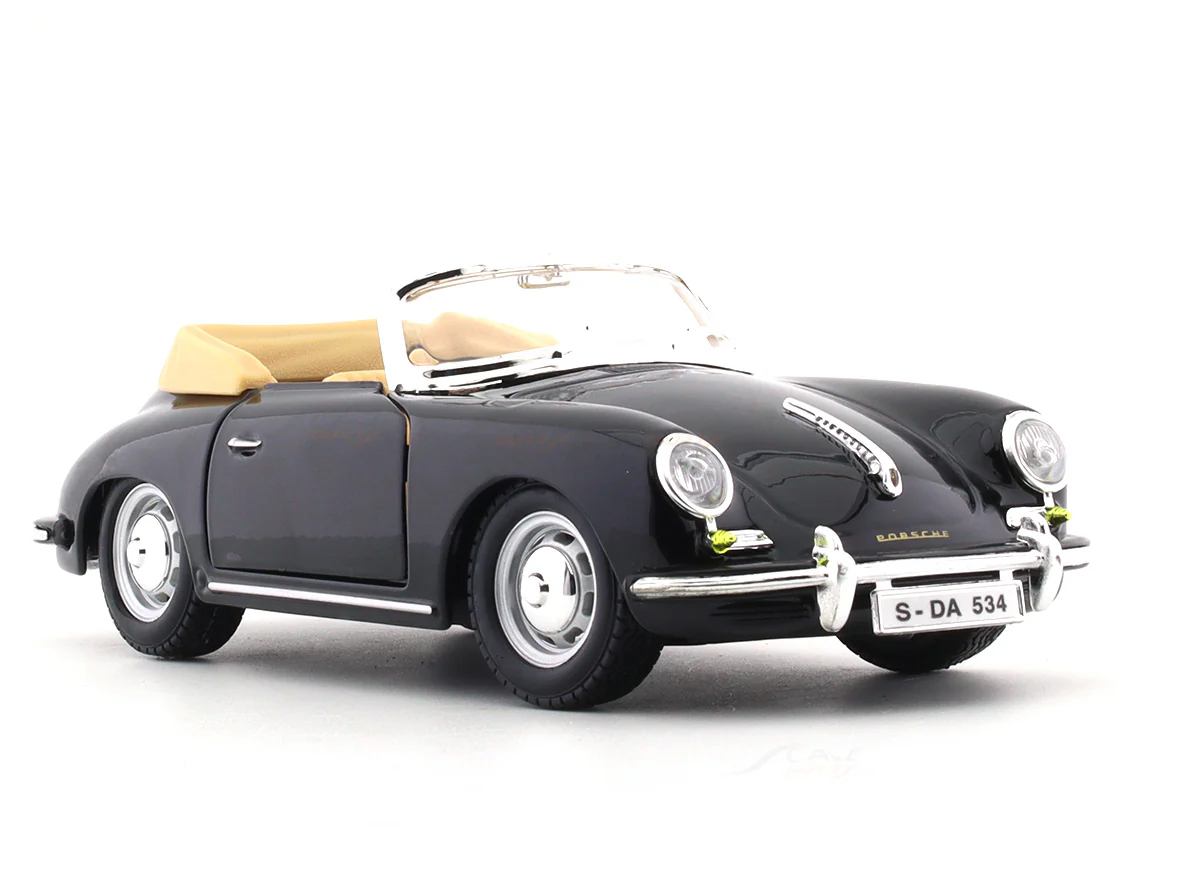 1961 Porsche 356B Cabriolet black 1:24 Bburago licensed diecast Scale Model car - Image 7