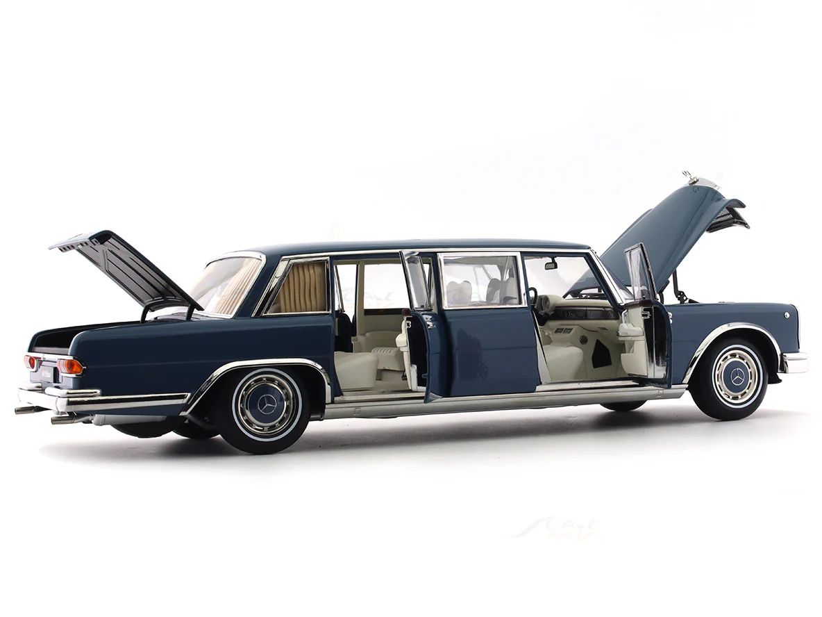 1963-81 Mercedes-Benz 600 Pullman W100 blue 1:18 NZG diecast scale model car collectible - Image 11