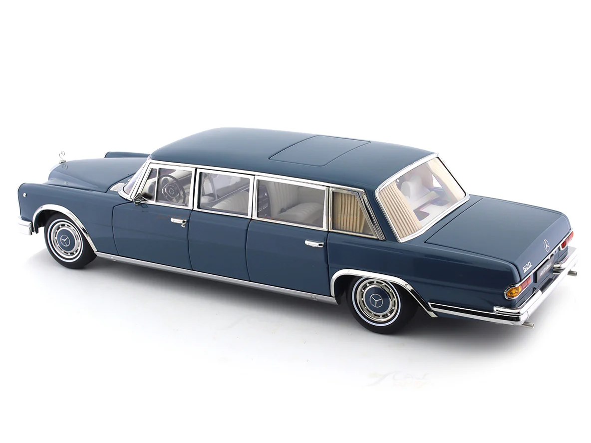 1963-81 Mercedes-Benz 600 Pullman W100 blue 1:18 NZG diecast scale model car collectible - Image 16