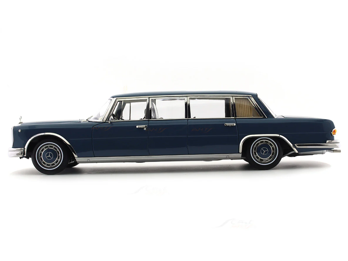 1963-81 Mercedes-Benz 600 Pullman W100 blue 1:18 NZG diecast scale model car collectible - Image 2