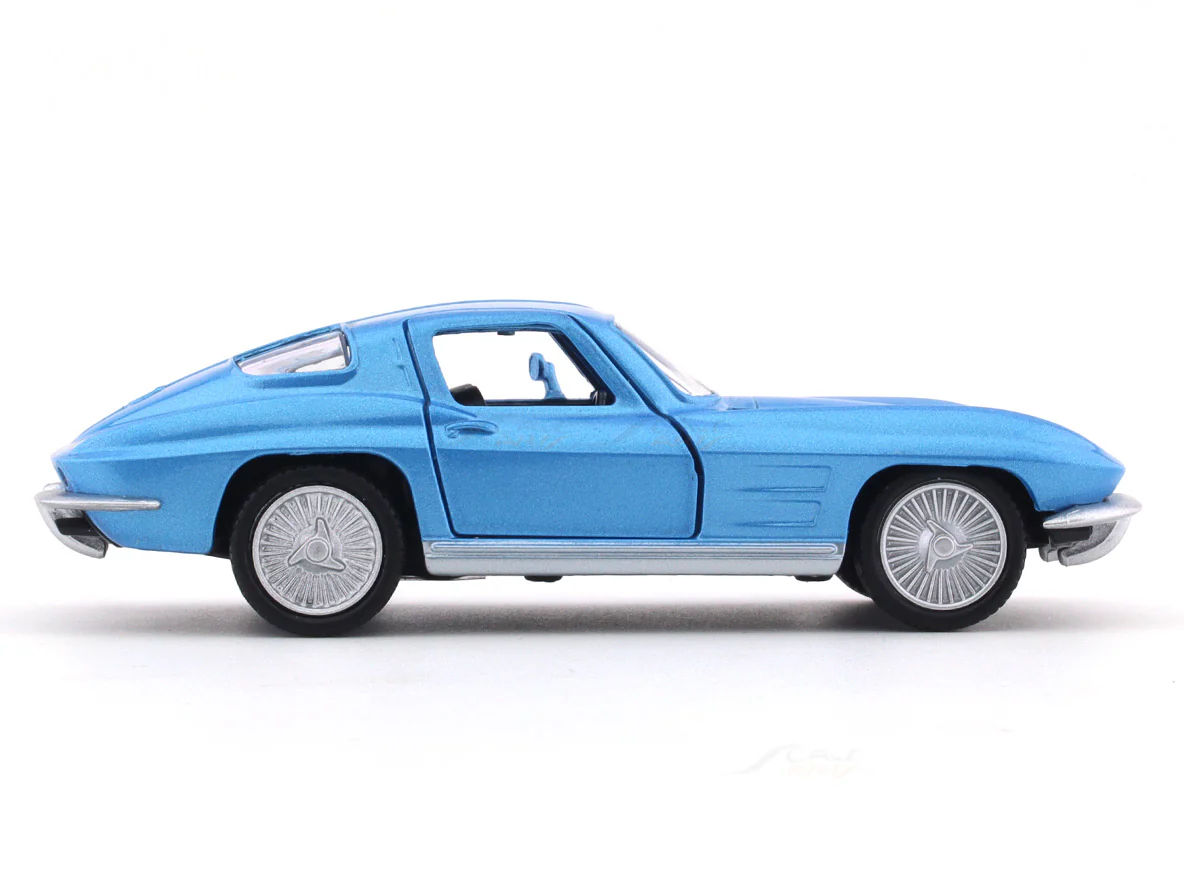 1963 Chevrolet Corvette Stingray blue 1:36 Super Fast pull back car scale model - Image 5
