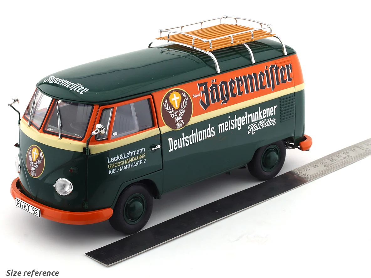 1963 Volkswagen T1 Van Jagermeister 1:18 Schuco diecast scale model van collectible - Image 17