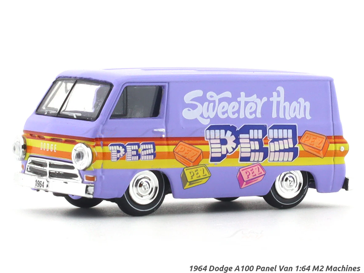 1964 Dodge A100 Panel Van PEZ 1:64 M2 Machines licensed diecast scale model car 32600-84