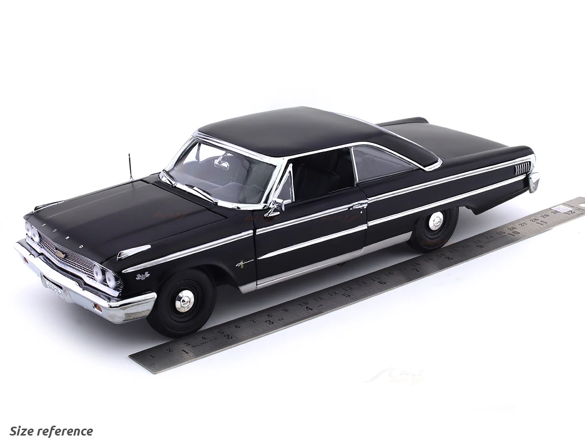 1964 Ford Galaxie 500XL matte black 1:18 SunStar diecast scale model car collectible - Image 17
