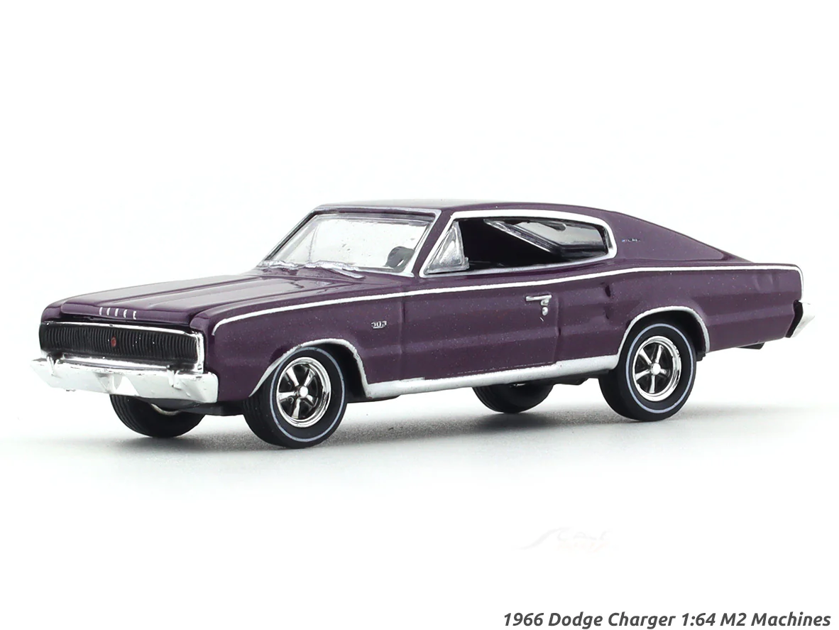 1966 Dodge Charger 383 Purple 1:64 M2 Machines diecast scale model collectible