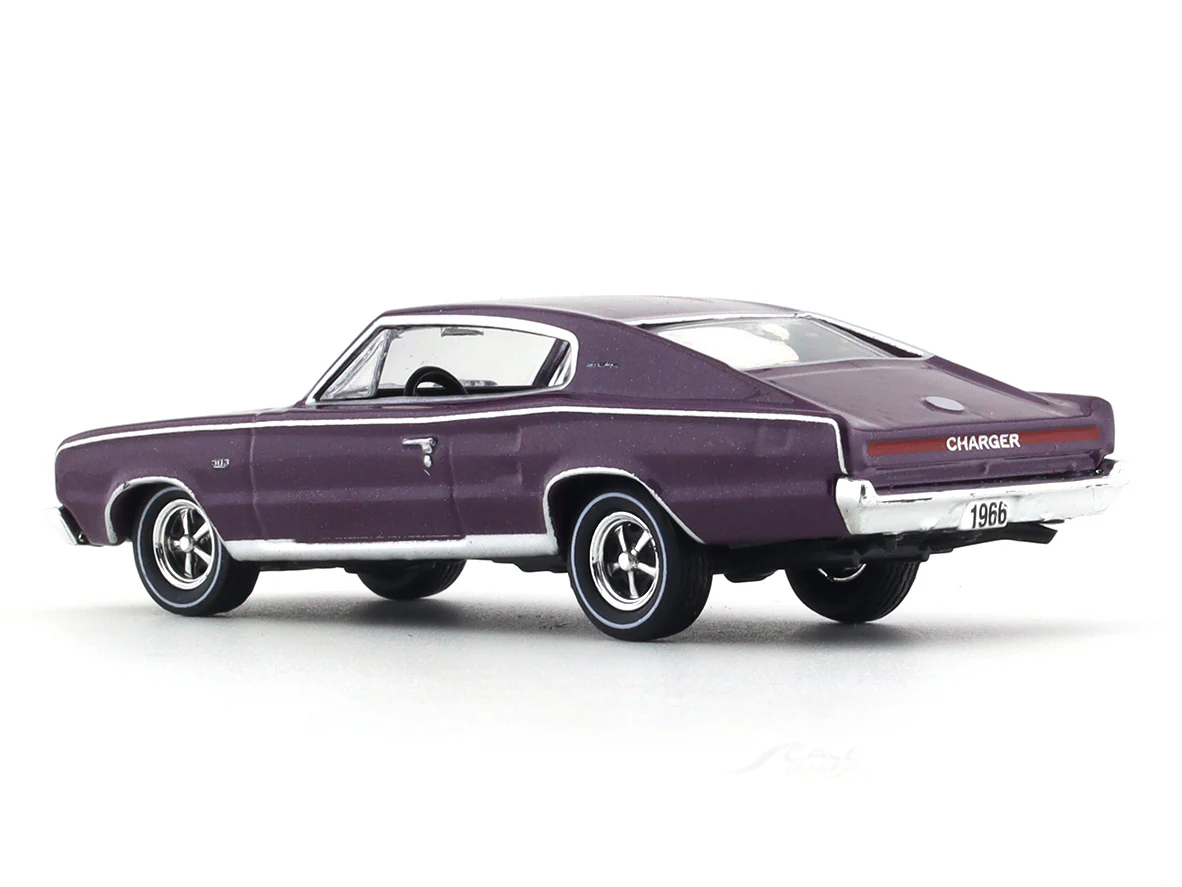1966 Dodge Charger 383 Purple 1:64 M2 Machines diecast scale model collectible - Image 3