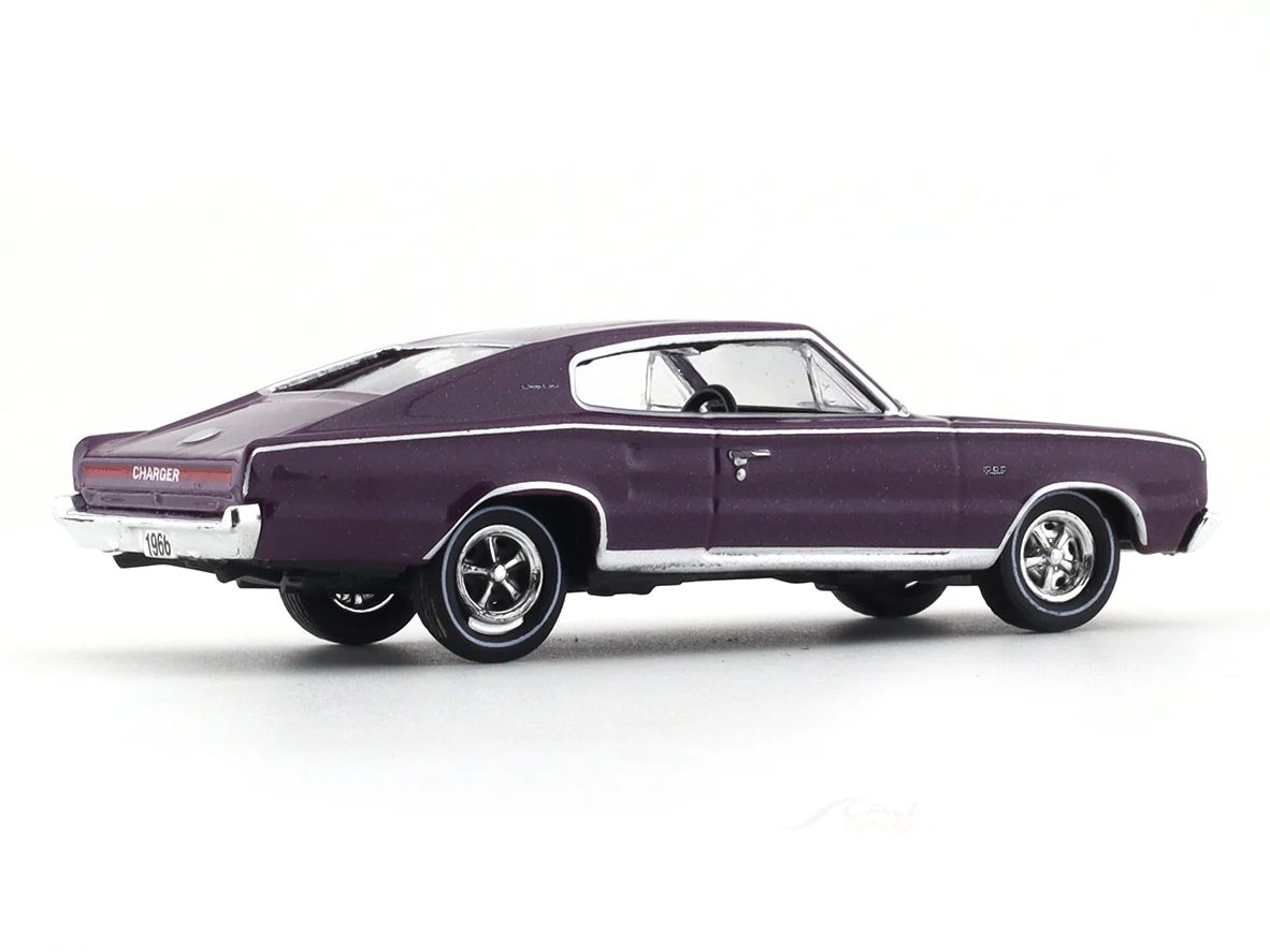 1966 Dodge Charger 383 Purple 1:64 M2 Machines diecast scale model collectible - Image 4