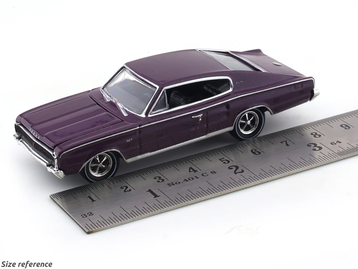 1966 Dodge Charger 383 Purple 1:64 M2 Machines diecast scale model collectible - Image 9