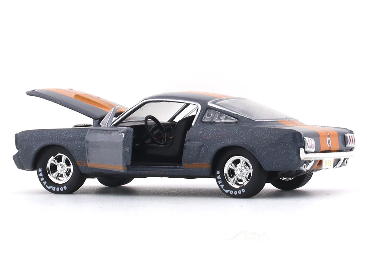 1966 Ford Mustang 2+2 grey 1:64 M2 Machines diecast scale car collectible - Image 8