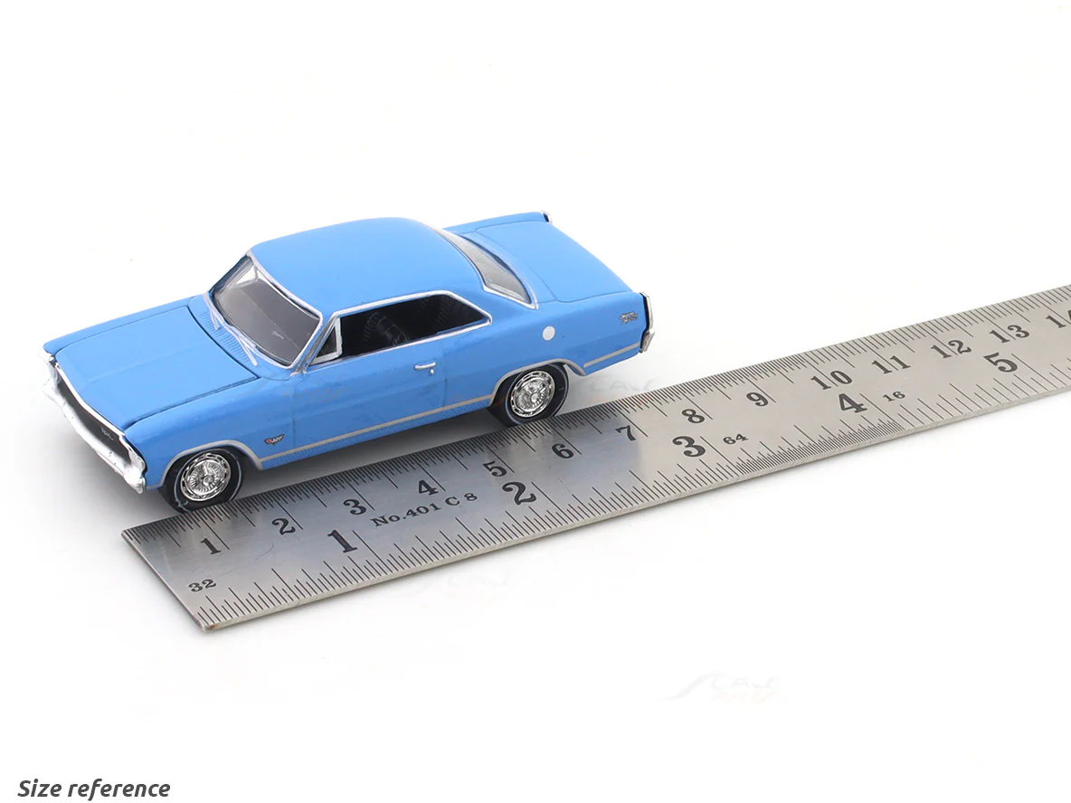 1967 Chevrolet Nova SS blue 1:64 M2 Machines licensed diecast scale model car 11228-108 - Image 11