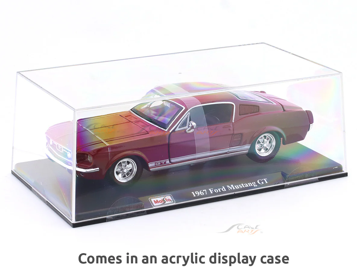 1967 Ford Mustang GT Acrylic Case 1:24 Bburago Licensed Diecast Scale Model Car Collectible - Image 2