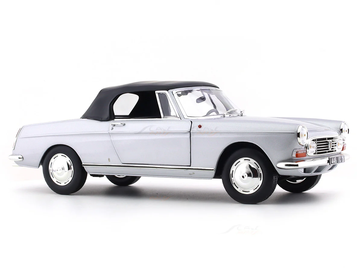 1967 Peugeot 404 Cabriolet Silver 1:18 Norev diecast scale model car collectible - Image 6