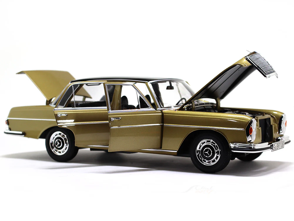 1968 Mercedes-Benz 280 SE W108 golden 1:18 Norev diecast scale model car collectible - Image 12