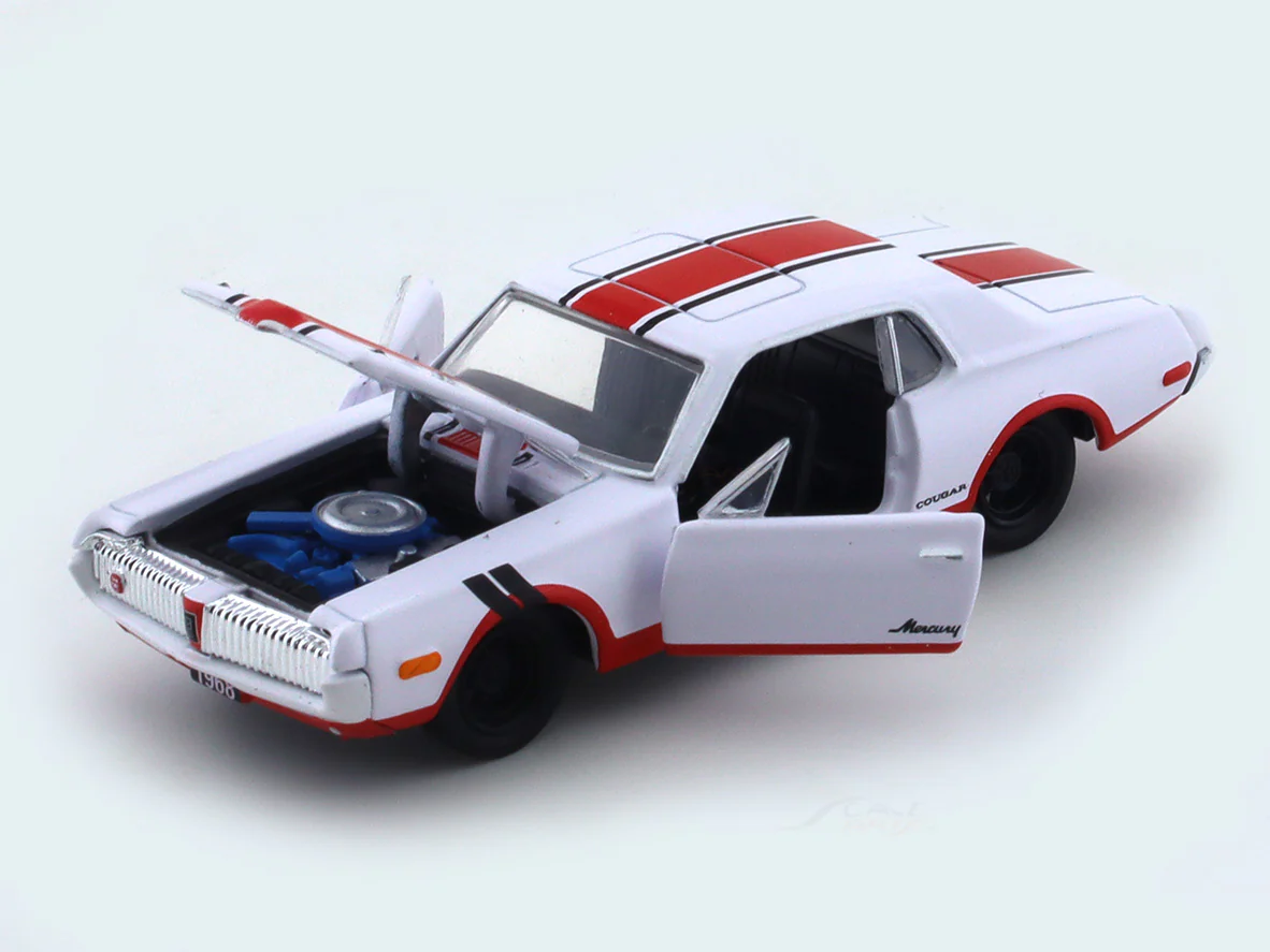 1968 Mercury Cougar white 1:64 M2 Machines diecast scale model collectible - Image 9