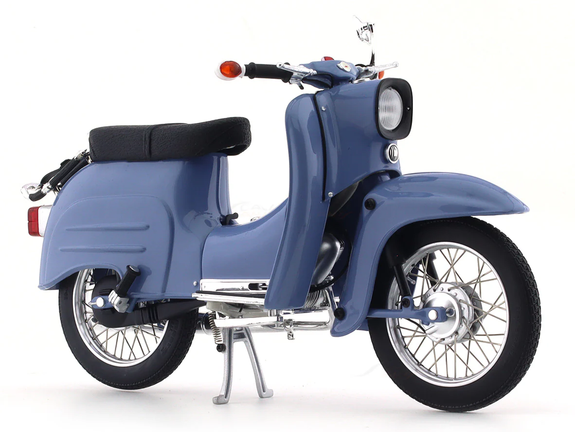 1968 Simson Schwalbe KR 51/1 blue 1:10 Schuco diecast scale Model bike collectible - Image 5
