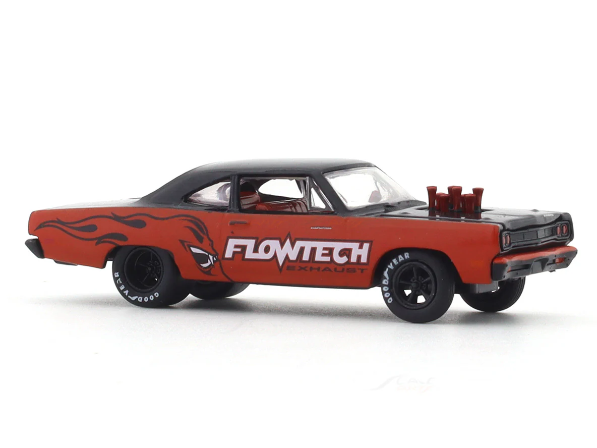 1969 Plymouth Road Runner 440 black 1:64 M2 Machines licensed diecast scale model car 11228-116 - Image 6