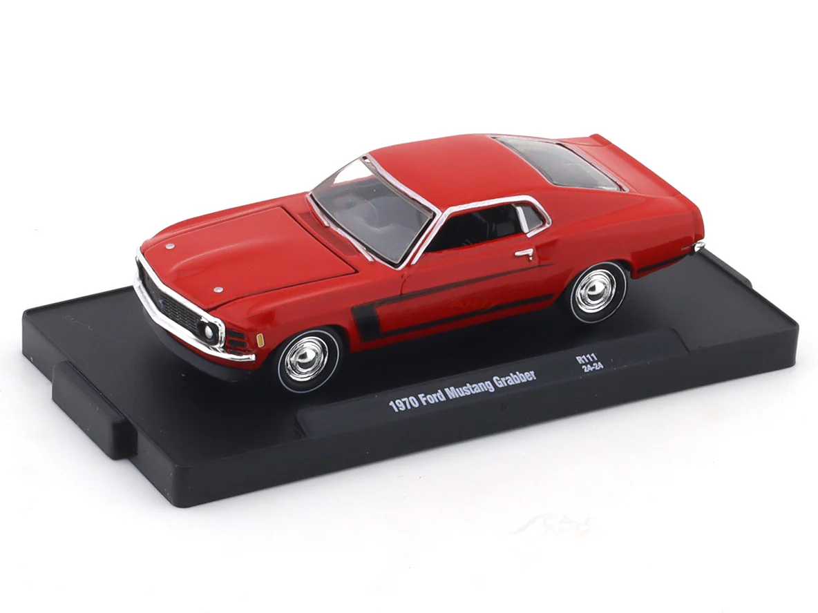 1970 Ford Mustang Grabber red 1:64 M2 Machines licensed diecast scale model car 11228-111 - Image 9