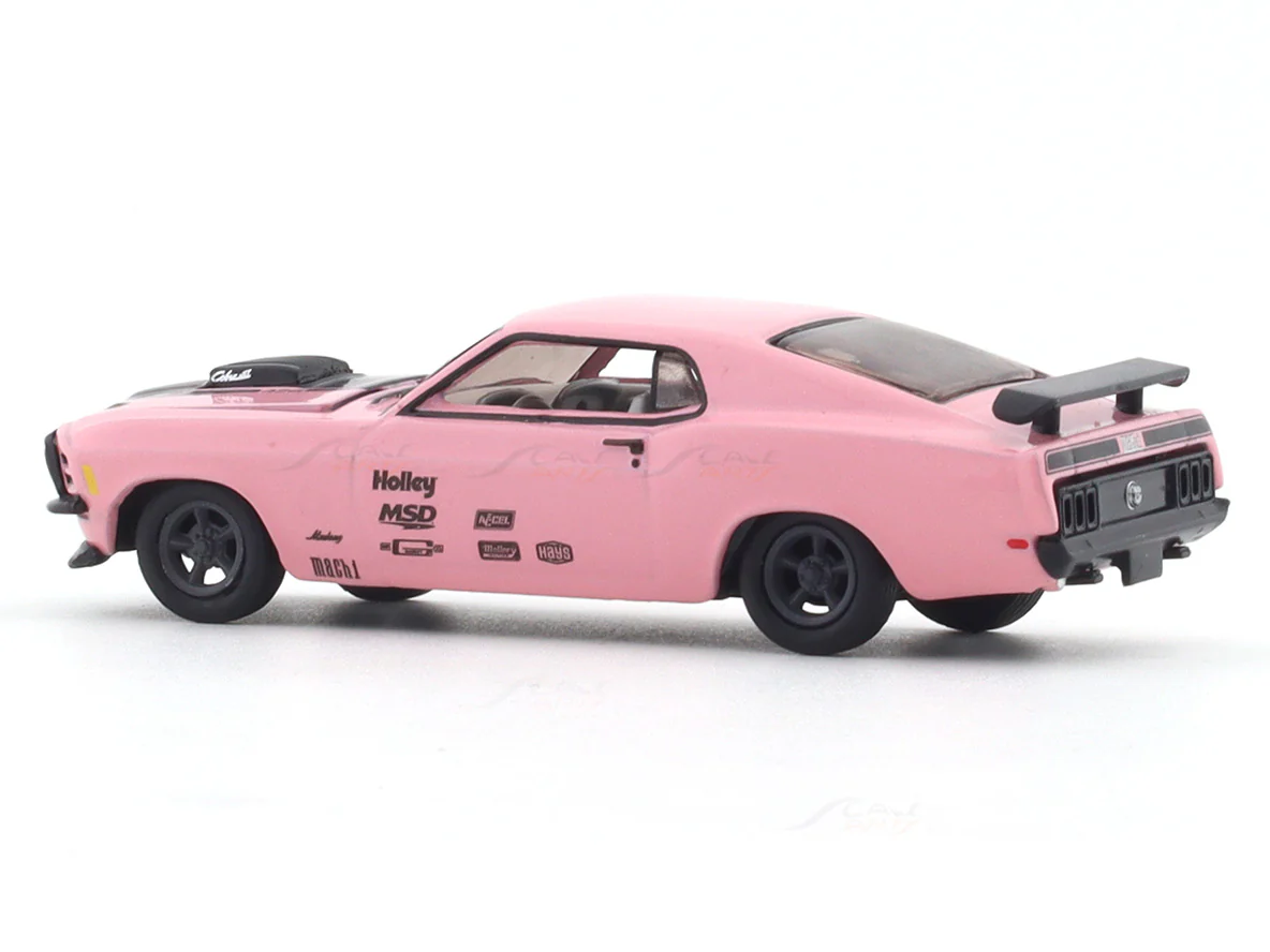 1970 Ford Mustang Mach 1 428 pink 1:64 M2 Machines licensed diecast scale model car 11228-118 - Image 3