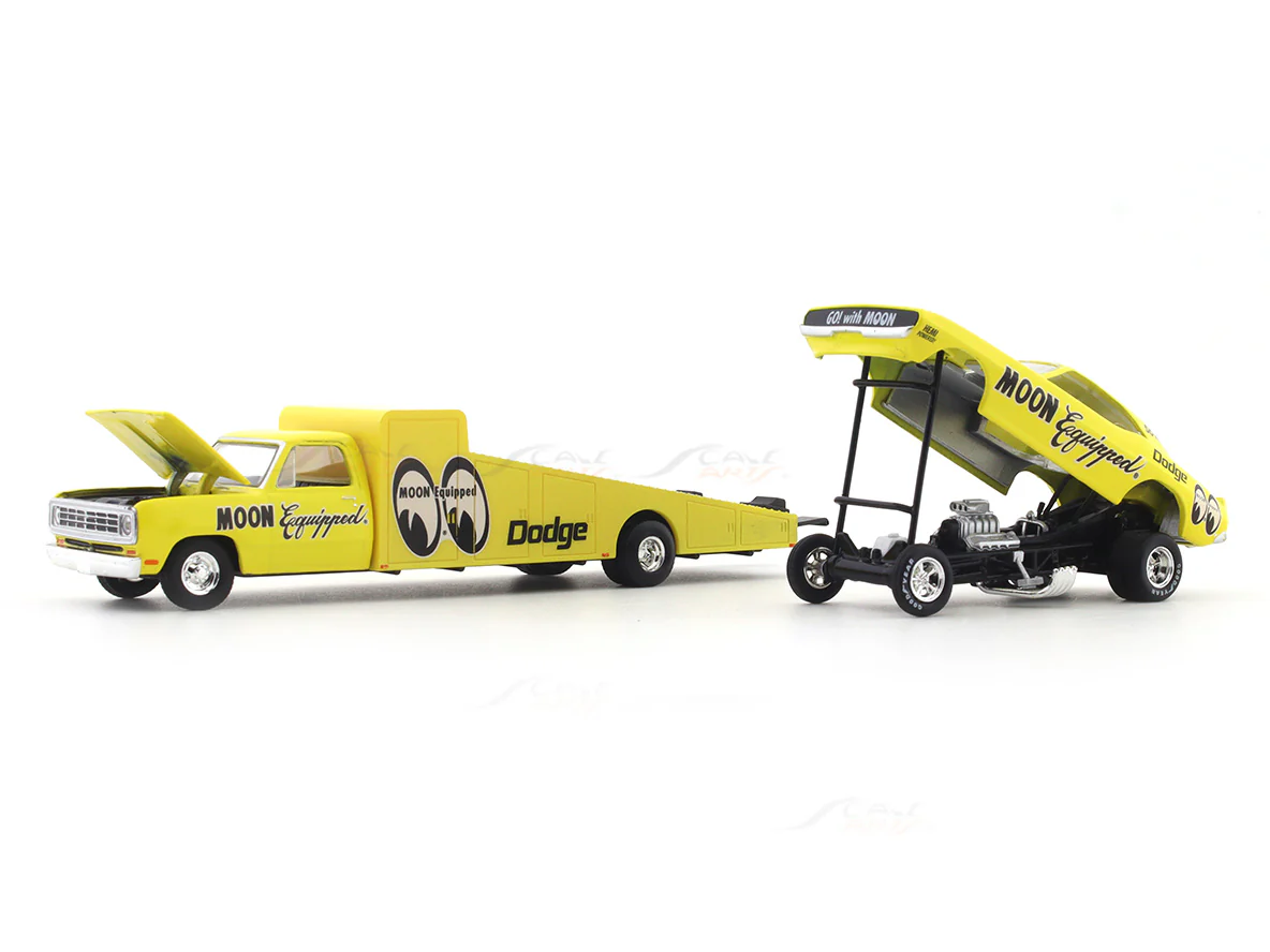 1974 Dodge Ramp Truck & 1971 Challenger Funny Car 1:64 M2 Machines diecast hauler scale model - Image 7