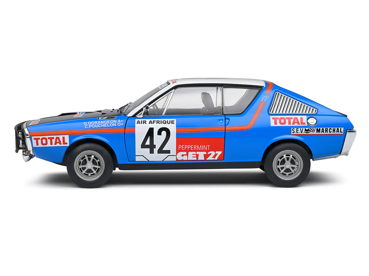 1976 Renault R17 #42 Rallye Abidjan 1:18 Solido Licensed Diecast Scale Model Car Collectible - Image 2