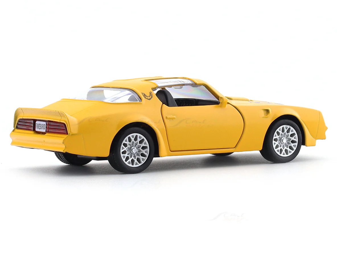 1978 Pontiac Firebird Matte Yellow 1:33-42 RMZ City licensed pull back car scale model - Image 4