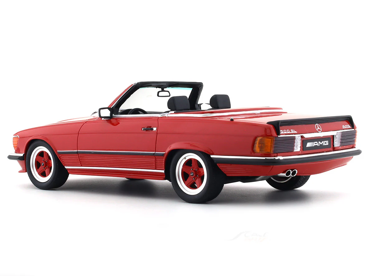 1986 Mercedes-Benz SL500 AMG R107 red 1:18 Ottomobile Scale Model collectible - Image 3