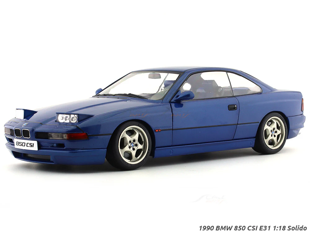 1990 BMW 850 CSI E31 Blue 1:18 Solido diecast Scale Model collectible - Image 2