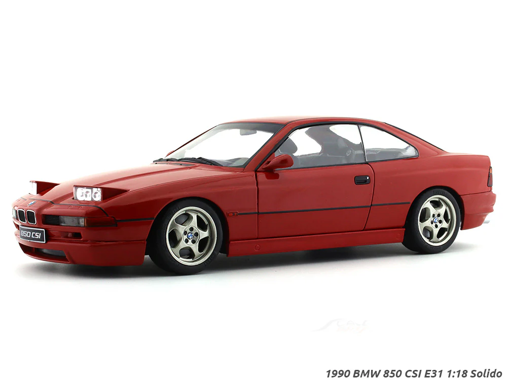 1990 BMW 850 CSI E31 Red 1:18 Solido diecast Scale Model collectible
