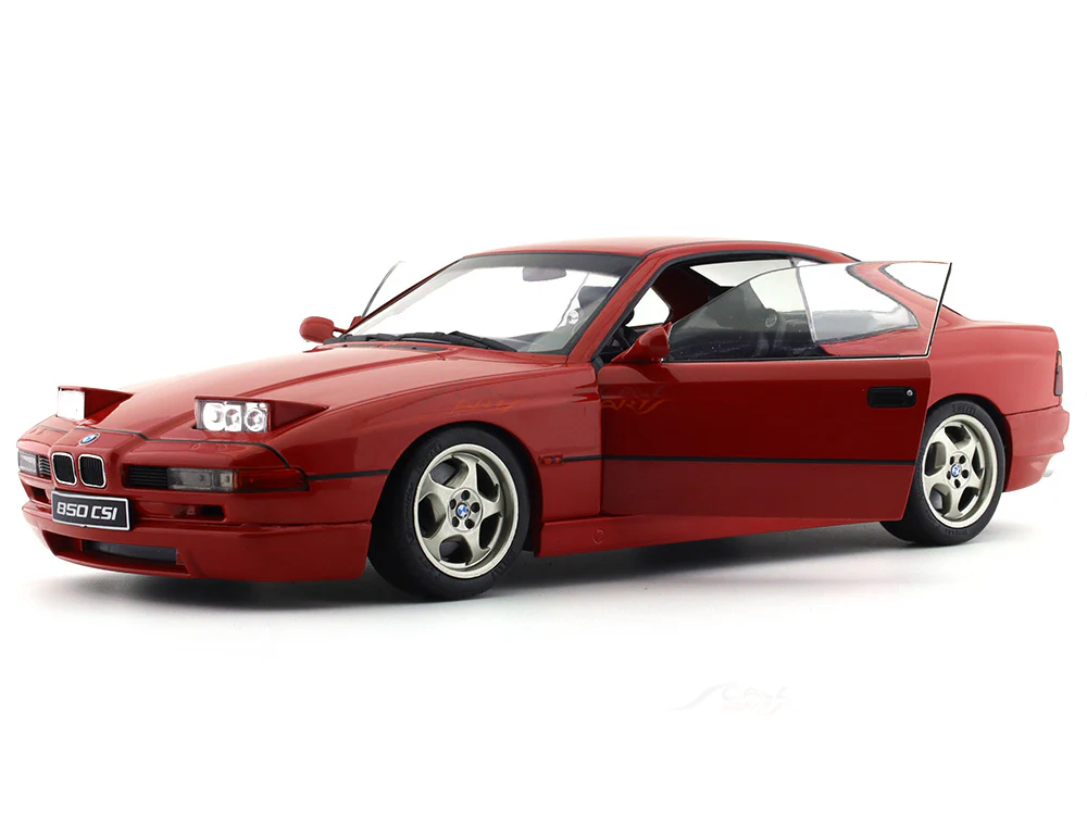 1990 BMW 850 CSI E31 Red 1:18 Solido diecast Scale Model collectible - Image 5