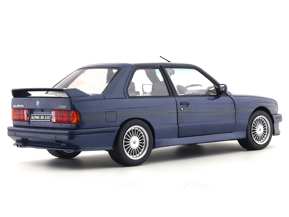 1990 BMW M3 E30 Alpina B6 3.5 blue 1:18 Solido diecast Scale Model collectible - Image 4