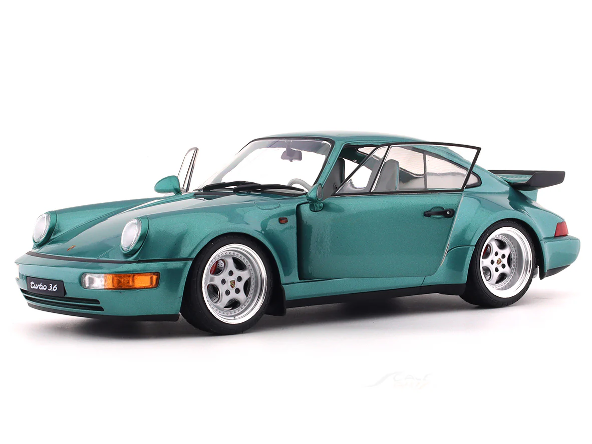 1991 Porsche 964 Turbo Wimbledon Green 1:18 Solido diecast scale model car collectible - Image 7