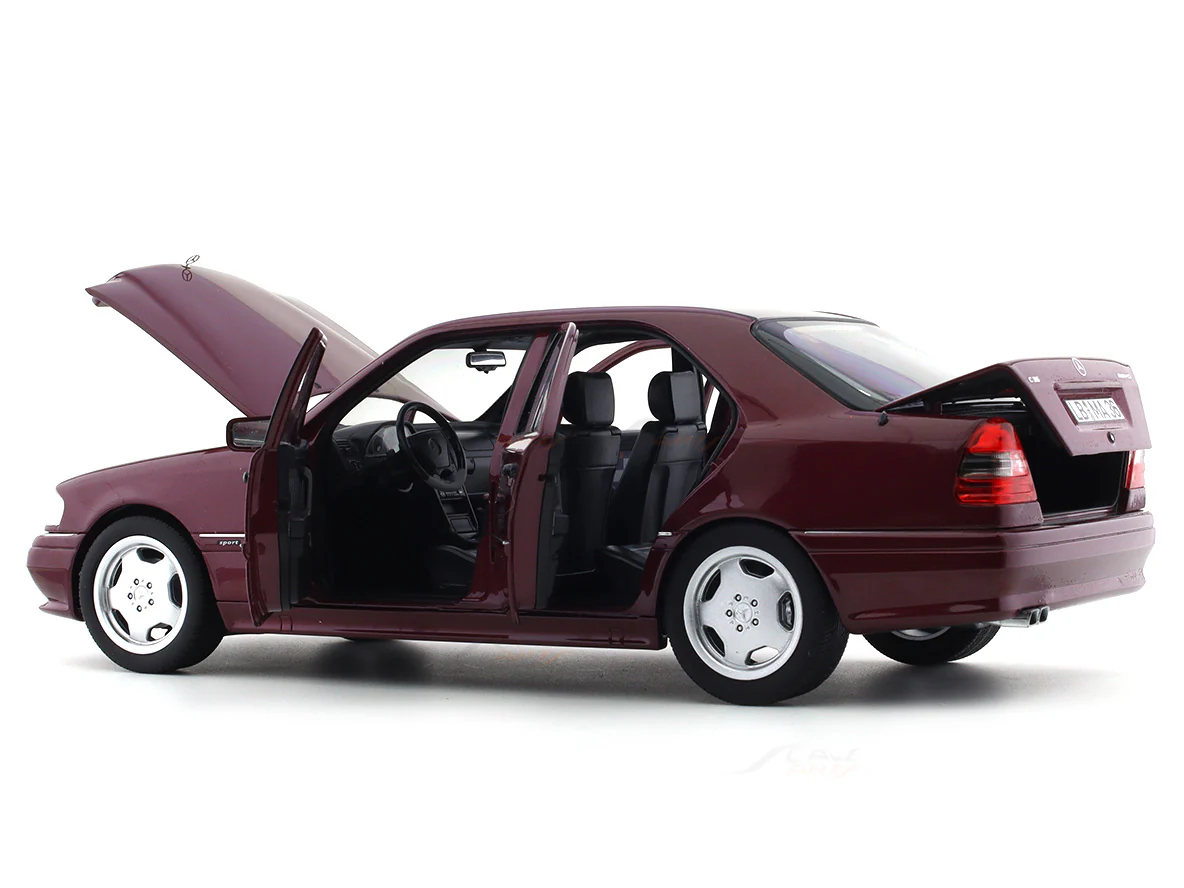 1993-97 Mercedes-Benz C 36 AMG W202 red 1:18 Norev diecast scale model car collectible - Image 10